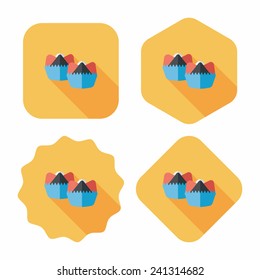 Chinese New Year flat icon with long shadow,eps10 ,Chinese steamed sponge cake means both Ã?Â¢??prosperity and wealth". 