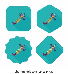 Chinese New Year flat icon with long shadow,eps10, lucky Chinese knot pendant means " wish good luck and fortune comes."