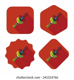 Chinese New Year flat icon with long shadow,eps10, Gold ingot lucky pendant means " wish good luck and fortune comes."