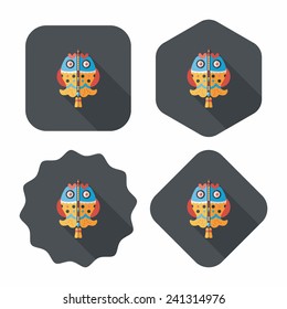 Chinese New Year flat icon with long shadow,eps, Chinese fish lucky pendant means "May you always get more than you wish for." 