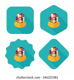 Chinese New Year flat icon with long shadow,eps10, Chinese decorative bamboo means " I wish more and more not only progress but also fortune in your life."