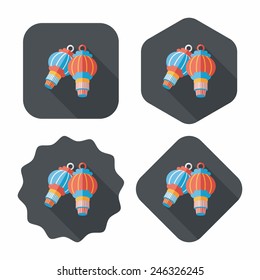 Chinese New Year flat icon with long shadow,eps10, Chinese decorative lantern