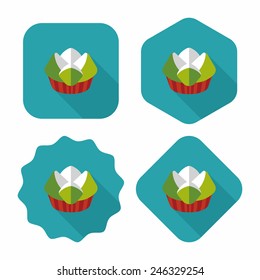 Chinese New Year flat icon with long shadow,eps10 ,Chinese steamed sponge cake means both Ã?Â¢??prosperity and wealth". 