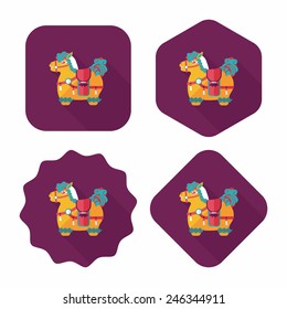 Chinese New Year flat icon with long shadow,eps10, Chinese decoration means " Wishing you immediately earn a lot of money."