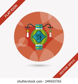 Chinese New Year flat icon with long shadow,eps10, Chinese festival couplets with lantern means " wish good luck and fortune comes."