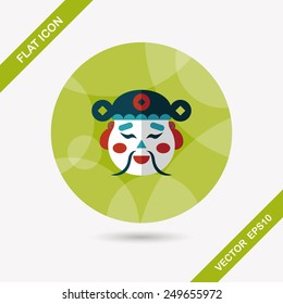 Chinese New Year flat icon with long shadow,eps10, God of wealth