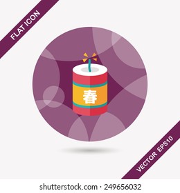 Chinese New Year flat icon, eps10, Chinese festival couplets with firecrackers means " wish the arrival of spring."