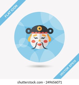 Chinese New Year flat icon with long shadow,eps10, God of wealth