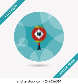 Chinese New Year flat icon with long shadow,eps10, Chinese festival couplets with lantern means " wish the arrival of spring."