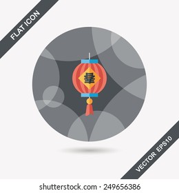 Chinese New Year flat icon with long shadow,eps10, Chinese festival couplets with lantern means " wish the arrival of spring."