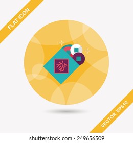Chinese New Year flat icon with long shadow,eps10, Ancient coins lucky pendant means " wish good luck and fortune comes."