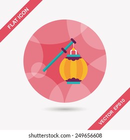 Chinese New Year flat icon with long shadow,eps10, Chinese decorative lantern