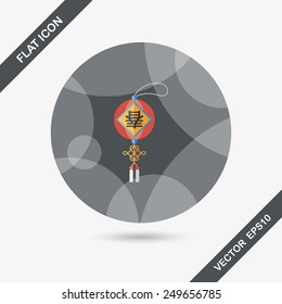 Chinese New Year flat icon with long shadow,eps10, Chinese festival couplets with lantern means " wish Spring comes."