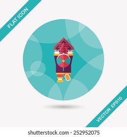 Chinese New Year flat icon with long shadow,eps10, the little boy to stick couplets, Chinese festival couplets means " wish Spring comes."