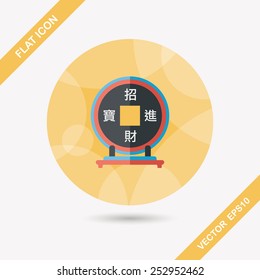 Chinese New Year flat icon with long shadow,eps10, Chinese decoration, Chinese words mean wish you can be wealthy and prosperity.