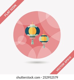 Chinese New Year flat icon with long shadow,eps10, Chinese decorative lantern