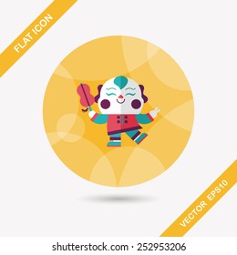 Chinese New Year flat icon with long shadow,eps10, Maitreya doll decoration means "Bless you have wealth, monasticism and popularity."