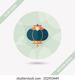 Chinese New Year flat icon with long shadow,eps10, Chinese decorative lantern