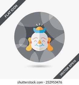 Chinese New Year flat icon with long shadow,eps10, Maitreya means "Bless you have wealth, monasticism and popularity."