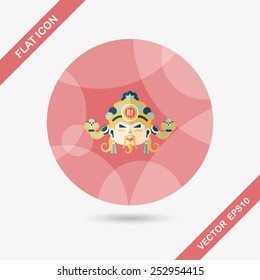 Chinese New Year flat icon with long shadow,eps10, God of wealth