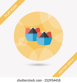 Chinese New Year flat icon with long shadow,eps10 ,Chinese steamed sponge cake means both Ã?Â¢??prosperity and wealth". 