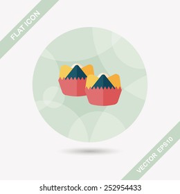 Chinese New Year flat icon with long shadow,eps10 ,Chinese steamed sponge cake means both Ã?Â¢??prosperity and wealth". 
