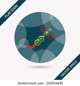Chinese New Year flat icon with long shadow,eps10, lucky Chinese knot pendant means " wish good luck and fortune comes."