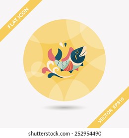 Chinese New Year flat icon with long shadow,eps10, Chinese decoration means " May you always get more than you wish for."