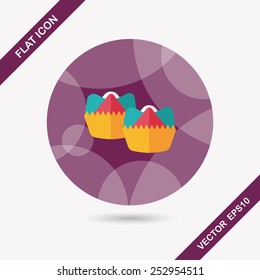 Chinese New Year flat icon with long shadow,eps10 ,Chinese steamed sponge cake means both "prosperity and wealth". 