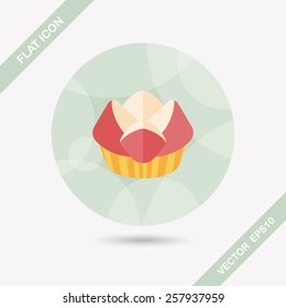 Chinese New Year flat icon with long shadow,eps10 ,Chinese steamed sponge cake means both Ã?Â¢??prosperity and wealth". 