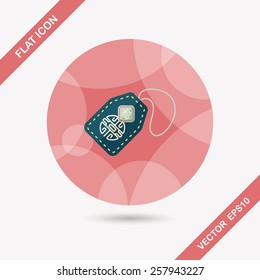 Chinese New Year flat icon with long shadow,eps10, lucky Chinese pendant means " wish good luck and fortune comes."