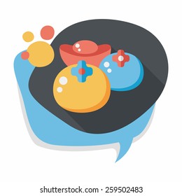 Chinese New Year flat icon with long shadow, eps10, Chinese lucky persimmon