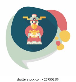 Chinese New Year flat icon with long shadow,eps10, God of wealth