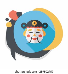 Chinese New Year flat icon with long shadow,eps10, God of wealth