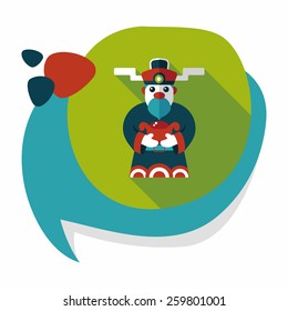 Chinese New Year flat icon with long shadow,eps10, God of wealth