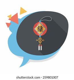 Chinese New Year flat icon with long shadow,eps10, Chinese festival couplets with lantern means " wish Spring comes."