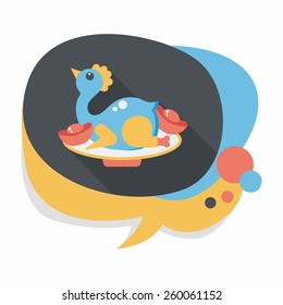 Chinese New Year flat icon with long shadow,eps10, Chinese Chicken Cuisine