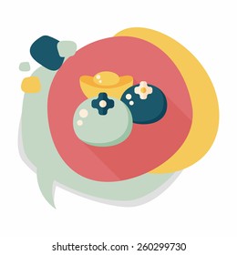 Chinese New Year flat icon with long shadow, eps10, Chinese lucky persimmon