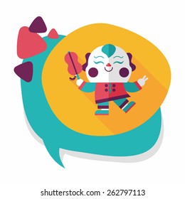Chinese New Year flat icon with long shadow,eps10, Maitreya doll decoration means "Bless you have wealth, monasticism and popularity."