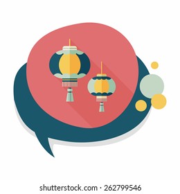 Chinese New Year flat icon with long shadow,eps10, Chinese decorative lantern