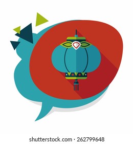 Chinese New Year flat icon with long shadow,eps10, Chinese decorative lantern