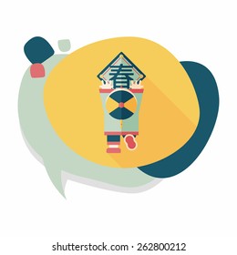 Chinese New Year flat icon with long shadow,eps10, the little boy to stick couplets, Chinese festival couplets means " wish Spring comes."