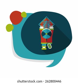 Chinese New Year flat icon with long shadow,eps10, the little boy to stick couplets, Chinese festival couplets means " wish Spring comes."
