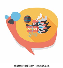 Chinese New Year flat icon with long shadow,eps10,The dragon and lion dancing head