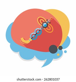 Chinese New Year flat icon with long shadow,eps10, lucky Chinese knot pendant means " wish good luck and fortune comes."