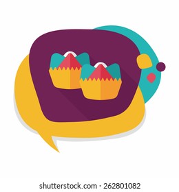 Chinese New Year flat icon with long shadow,eps10 ,Chinese steamed sponge cake means both Ã?Â¢??prosperity and wealth". 