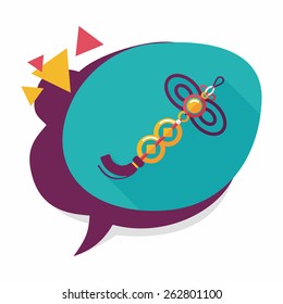 Chinese New Year flat icon with long shadow,eps10, lucky Chinese knot pendant means " wish good luck and fortune comes."