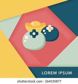 Chinese New Year flat icon with long shadow, eps10, Chinese lucky persimmon