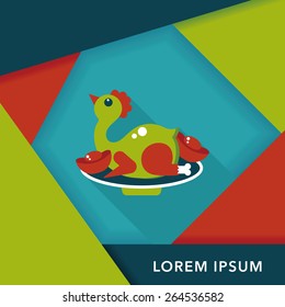 Chinese New Year flat icon with long shadow,eps10, Chinese Chicken Cuisine