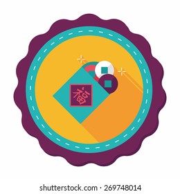 Chinese New Year flat icon with long shadow,eps10, Ancient coins lucky pendant means " wish good luck and fortune comes."